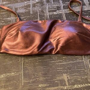 Satin copper bikini top